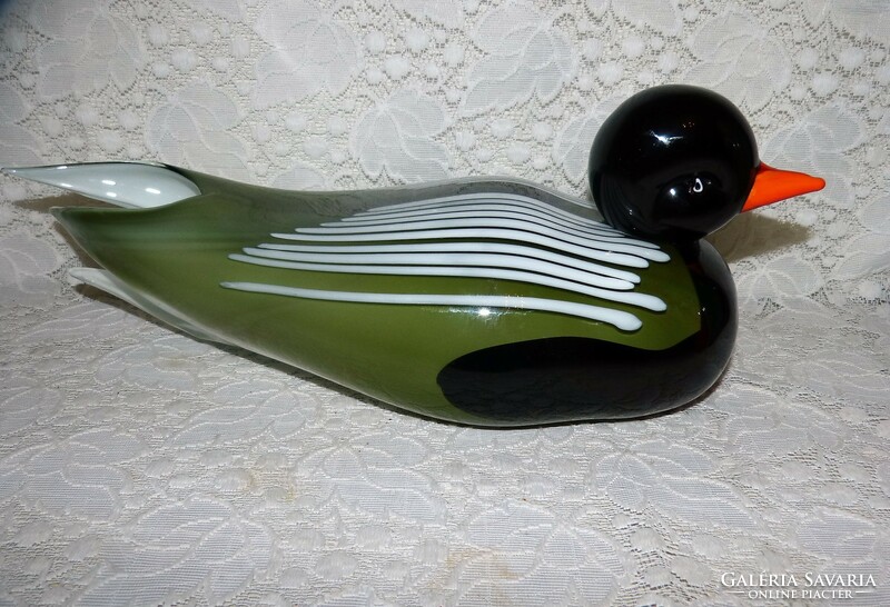 23-42 cm..üveg / porcelán, kacsa, váza.