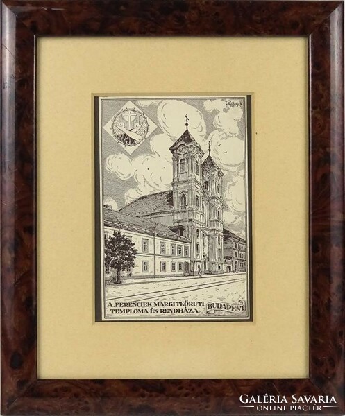 1K629 Gyula Pethely: the church and convent of the Franciscans on Margit Körút 1937