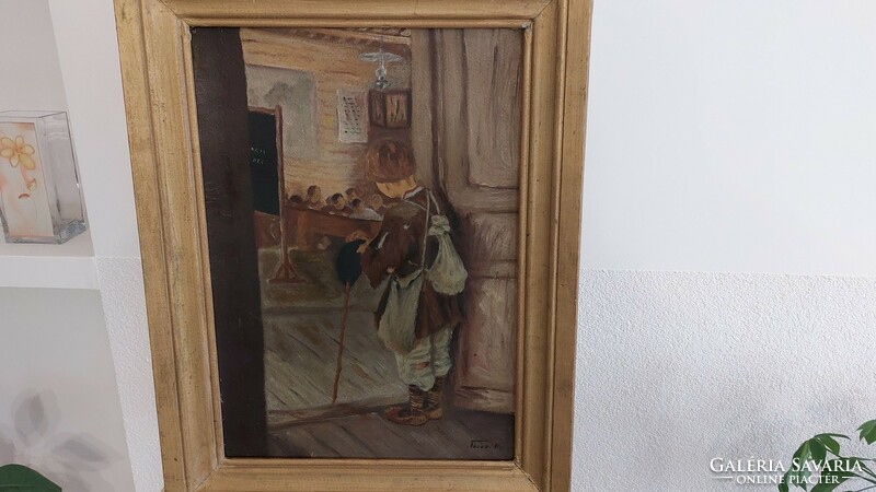 (K) Kis Bicebóca festmény 50x67 cm kerettel