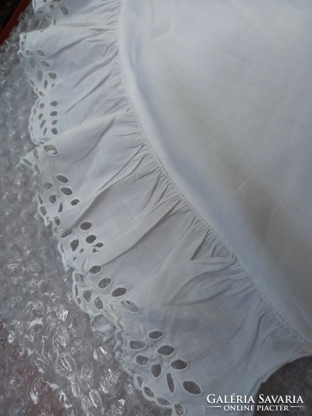 Antique/ art deco madeira lace, baby swaddle with mother of pearl buttons/ baby romper