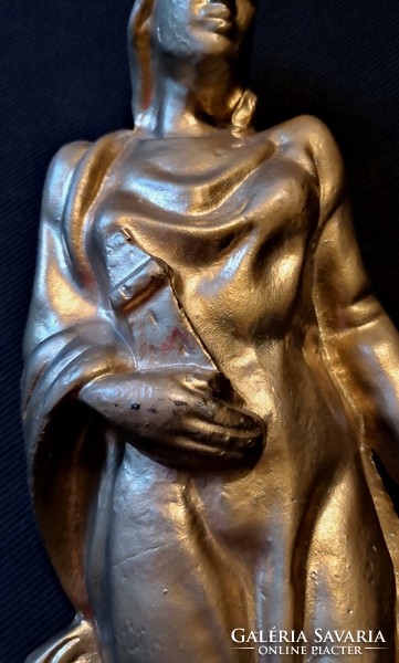 DT/163 - Szent Borbála, aranyozott bronz falidísz