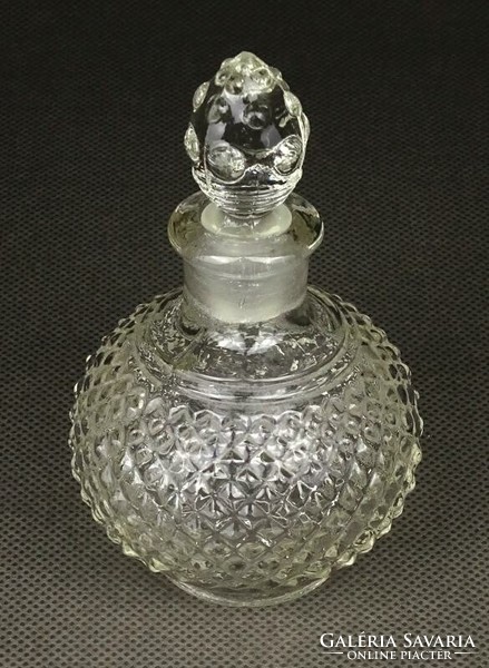 1K650 Régi kisméretű dugós üveg parfümös üveg 9.5 cm