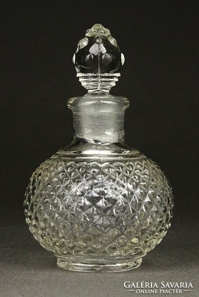 1K650 Régi kisméretű dugós üveg parfümös üveg 9.5 cm