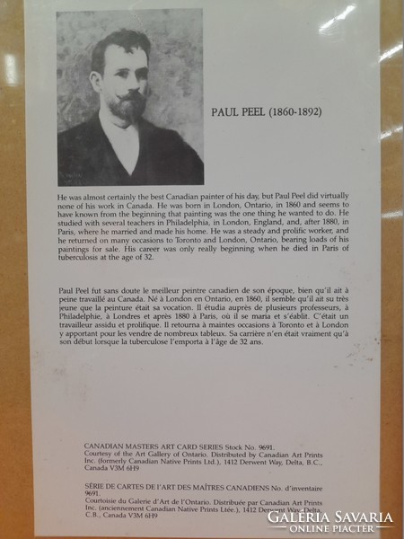 Paul Peel 1860-1892 Múzeumi Emlékcsomag,Fóliázva.
