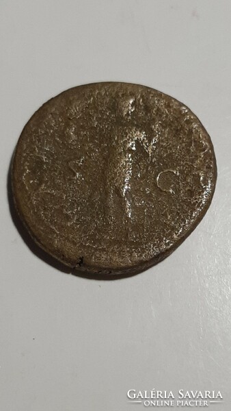Roman bronze coin sestertius diva faustina senior 1246-161, thick, heavy 14.5 g