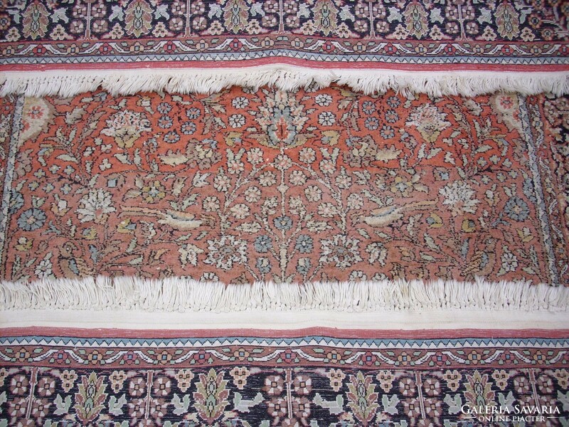 Handmade silk rug with tree of life 198x120cm