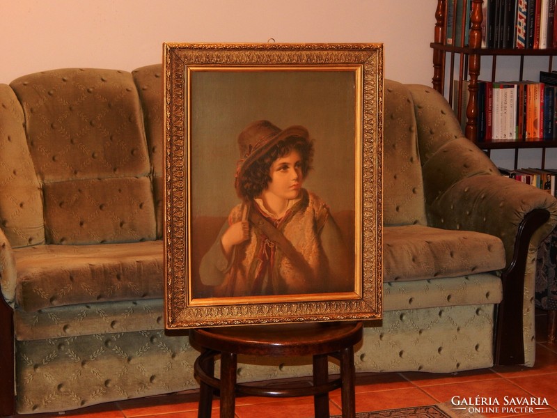 Beautiful frame with contemporary oil print made around 1900