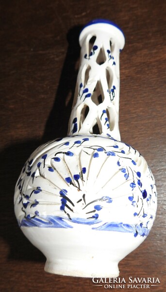 Régi áttört kék festéses váza
