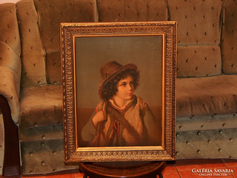 Beautiful frame with contemporary oil print made around 1900