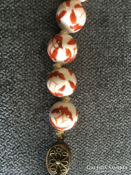 Antique oriental porcelain hand-painted necklace! 64 cm!!!