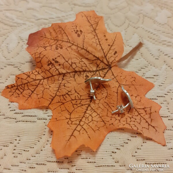 Autumn leaf silver earrings 2.