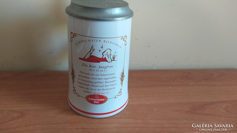 (K) German beer mug with tin lid