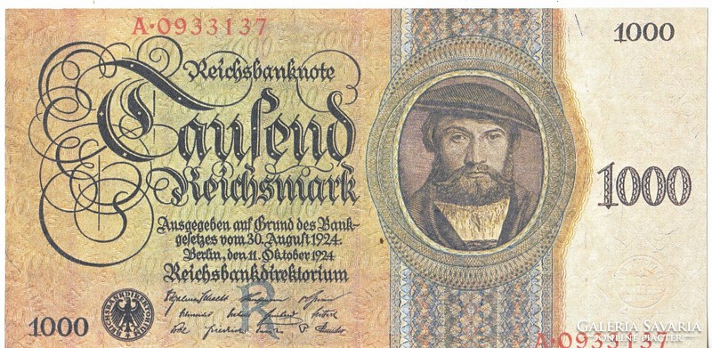 Németország 1000 márka 1924 REPLIKA UNC