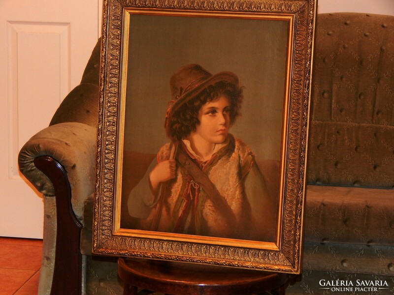 Beautiful frame with contemporary oil print made around 1900