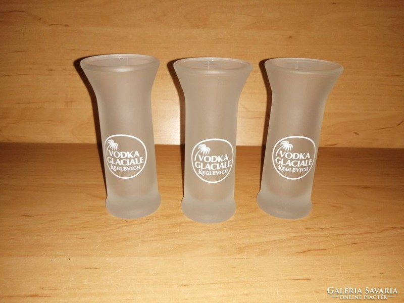 Vodka glaciale keglevich glass glasses with ears 3 pieces in one (3/k)