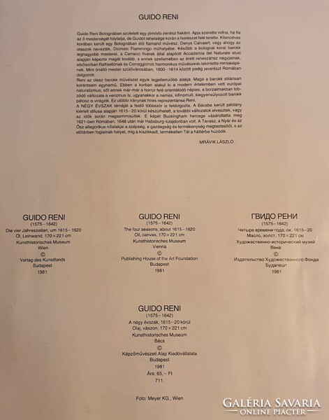 Guido Reni : négy évszak 1981 múzeumi replika plakát