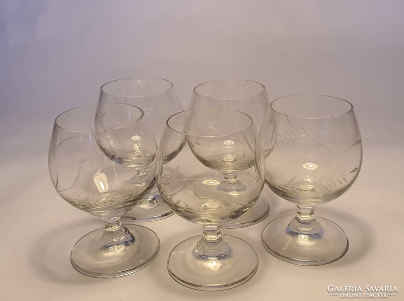 Set of cognac crystal glasses