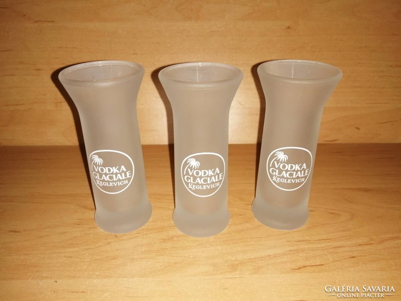 Vodka glaciale keglevich glass glasses with ears 3 pieces in one (3/k)