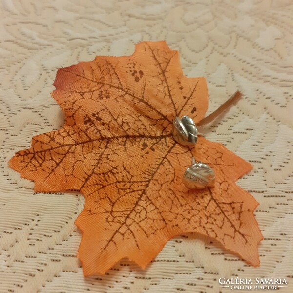 Autumn leaf silver earrings
