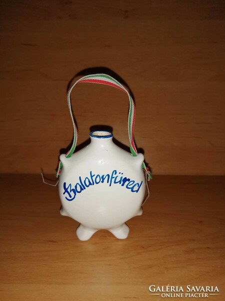 Balatonfüred memorial ceramic water bottle core. 8 cm, width 6 cm (1/p)