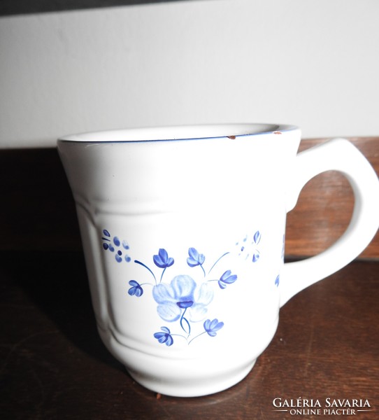 Herend Hungarian Village Pottery - blue floral ceramic mug