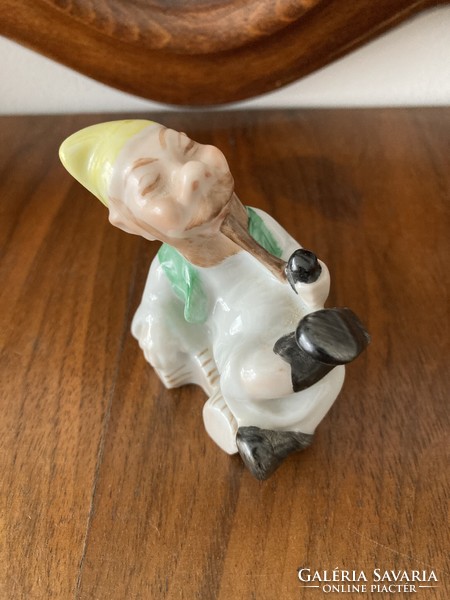Herend porcelain dwarf figure smoking a pipe