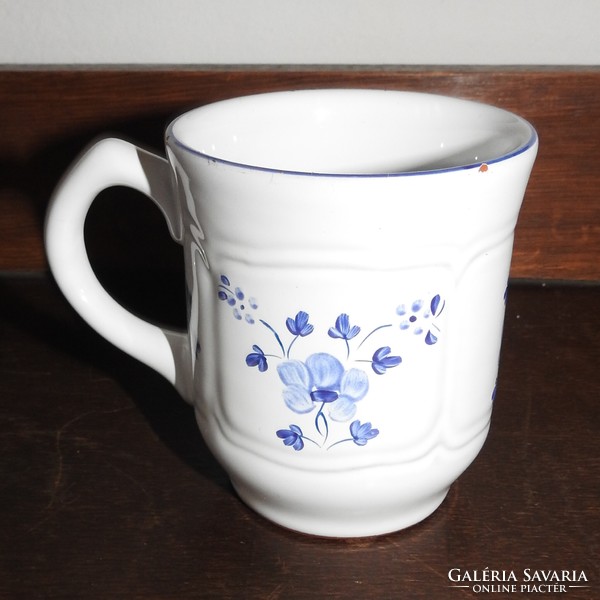 Herend Hungarian Village Pottery - blue floral ceramic mug