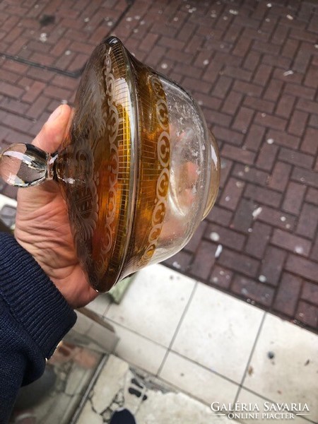 Art Nouveau glass sugar bowl, in perfect condition, for collectors. 15 cm