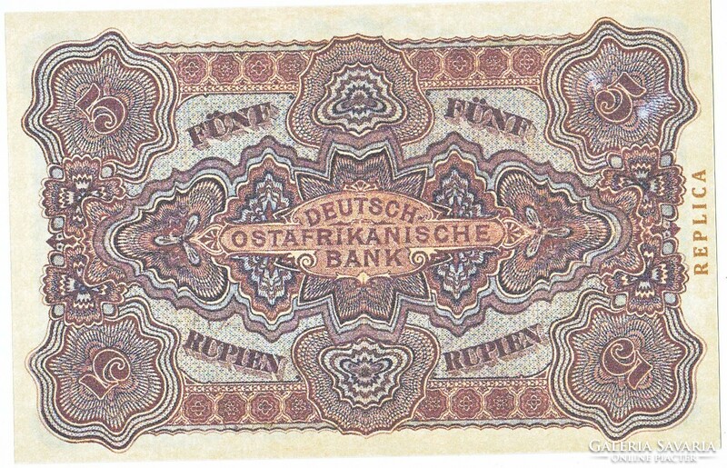 Német Kelet-Afrika 5 rupia REPLIKA 1905 UNC