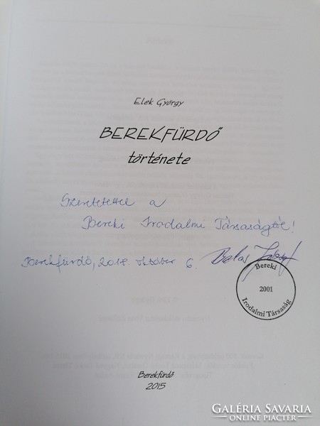 The history of György Elek's Berekfürdő is a rare edition of 500 copies