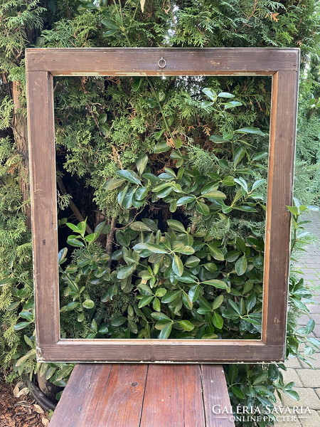 Pale green wooden picture frame, internal size: 79x63.5cm