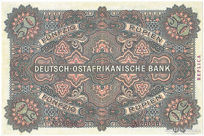 Német Kelet-Afrika 50 rupia REPLIKA 1905 UNC
