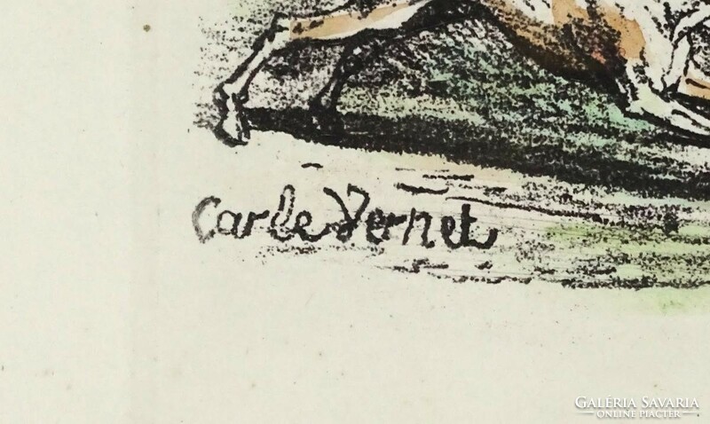 1K698 Carle Vernet : Vadászat a fontainebleau-i erdőben