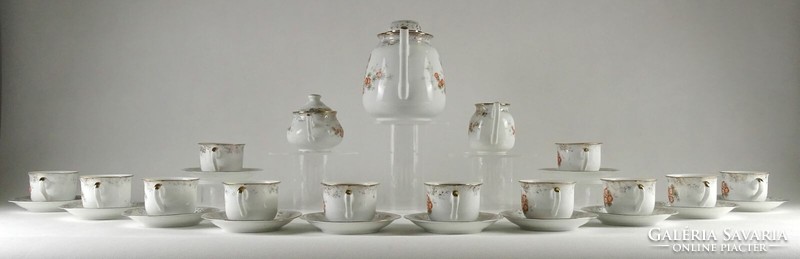 1K673 Jelzett lengyel Jarolina porcelán teáskészlet 12 személyes