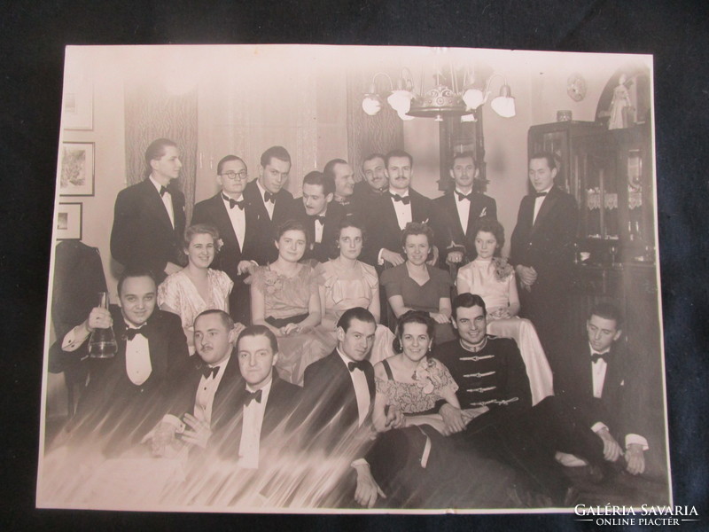 1939 House ball dance party stamp inscription marked photo on the reverse side of the collector with the names of the participants