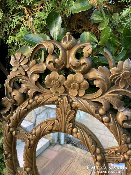 Beautifully carved antique wall mirror 59x41cm!