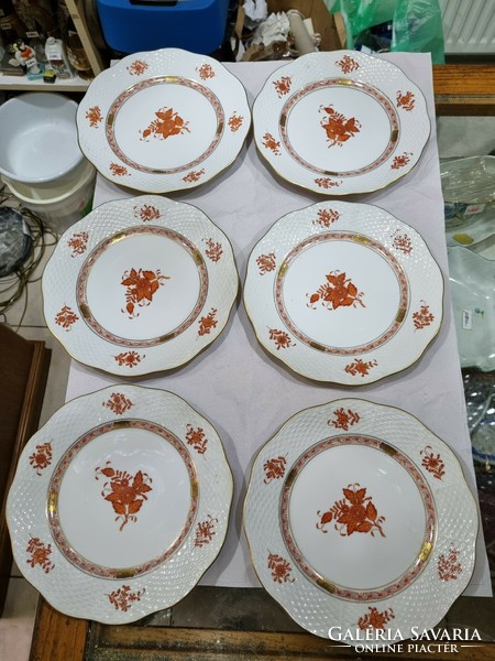 6 Herend cake plates