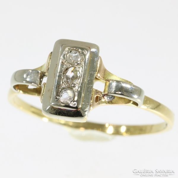 57 Es 18k diamond ring (pink cut) 1920 art deco