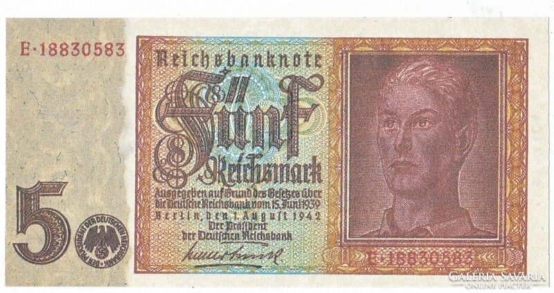 Germany 5 marks 1942 replica unc