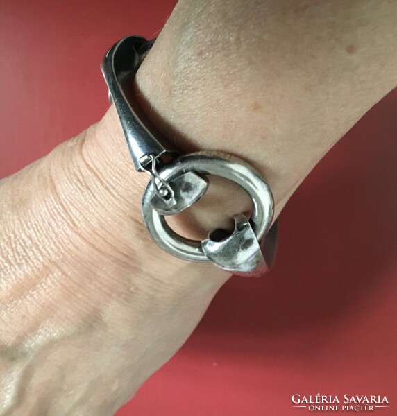 Large designer bracelet silver Czech 20 cm
