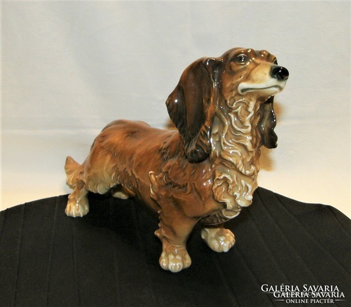 Tacskó kutya nagyméretű Ens porcelán - 27 cm