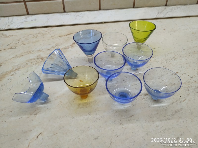 Colored glass egg holder / soft-boiled egg holder / 9 pieces for sale!