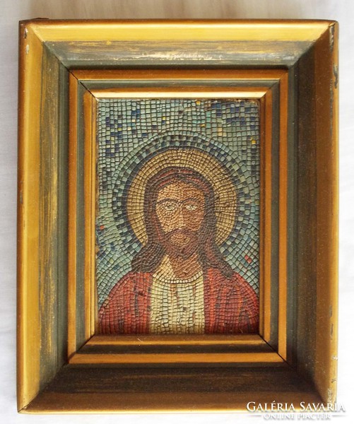 Krisztust ábrázoló ikon mozaikokból kirakva