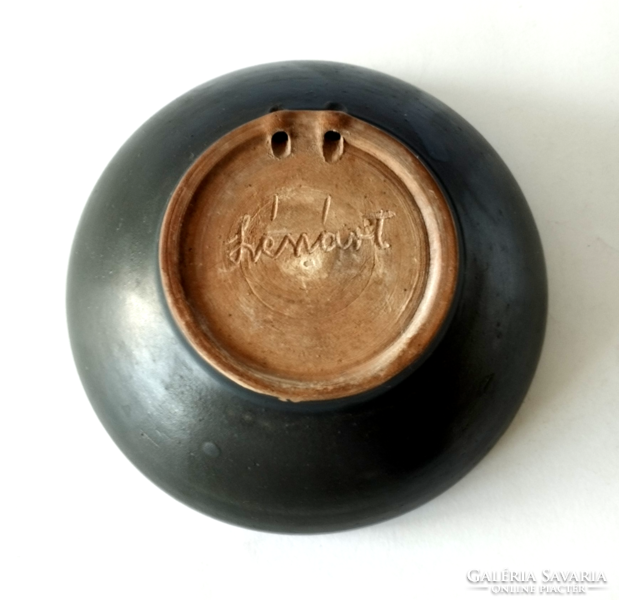 Retro lénart mihály ceramic bowl, wall decoration bowl
