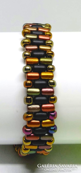 Matte metallic bronze iris roller bracelet