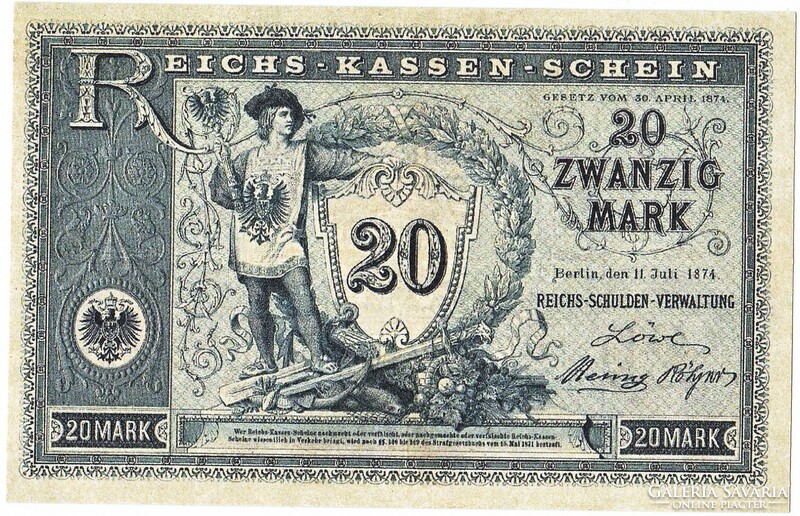 Németország 20 márka 1924 REPLIKA UNC