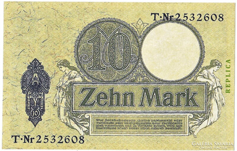 Germany 10 marks 1906 replica unc