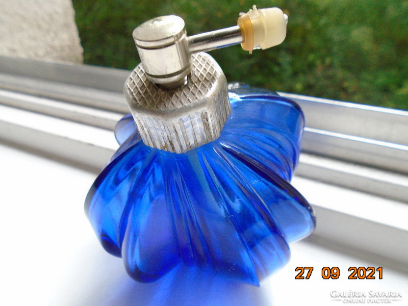Antik kobaltkék art-deco parfümös üveg