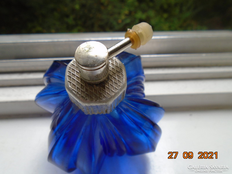 Antique cobalt blue art-deco perfume bottle