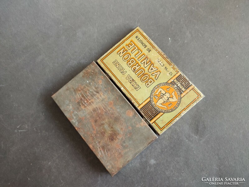 Antique bourbon vanilla vanilla painted tin box - ep